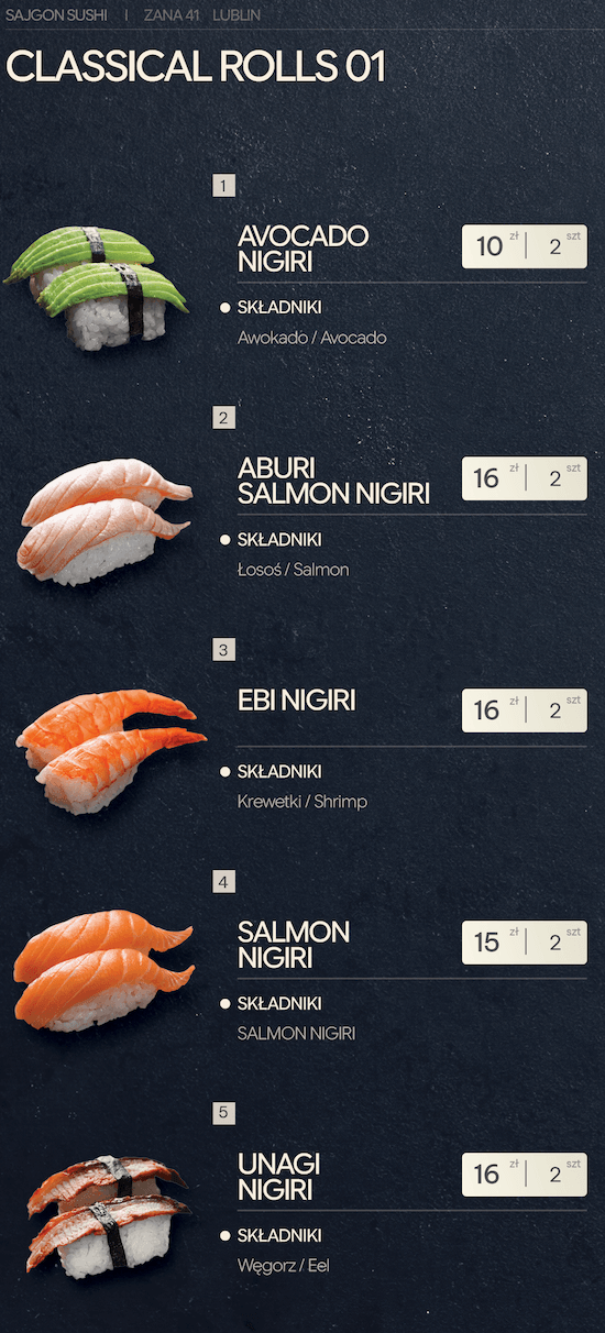 Danie sushi 1