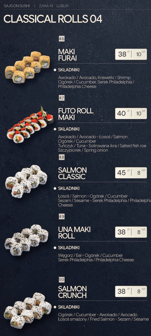 Danie sushi 10