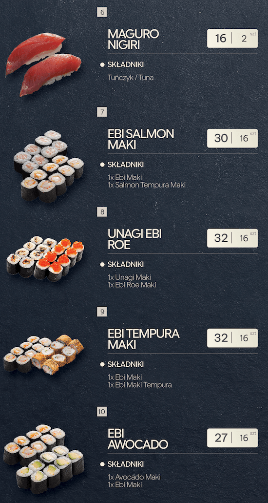 Danie sushi 2
